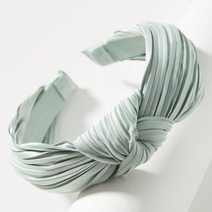Anthropologie Lauren pleated topknot headband in pale seafoam